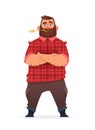 Farmer Modern style character design. Farm warker cartoon illustration.