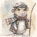 Farmer Mouse illustration watercolor