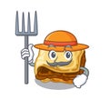 Farmer moussaka with in the mascot shape Royalty Free Stock Photo