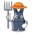 Farmer overalls isolated with in the mascot