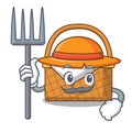 Farmer picnic basket character cartoon