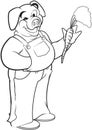 Farmer pig holding a carrot