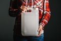 Farmer with plastic tenk canister with pesticides Royalty Free Stock Photo