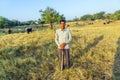 Farmer poses in front of his cows