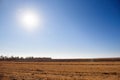 Farmer preparing his field in a tractor ready for spring. Royalty Free Stock Photo