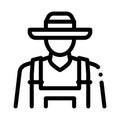 Farmer profession icon vector outline illustration