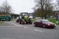 Farmer protest, denounce government plan for abolish agricultural diesel and vehicle tax exemptions, demonstration with tractors