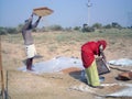 Farmer of Rajasthan doing various agricultural work in his field with his wife