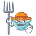 Farmer rice bowl character cartoon
