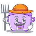 Farmer rice cooker character cartoon