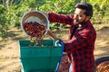 farmer ripe coffee washing wet process