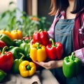 Farmer\'s Basket: Harvested Bell Peppers