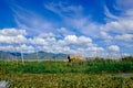 Farmer`s house and floating gardens on Inle lake, Myanmar Royalty Free Stock Photo