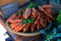 Farmer`s Market Fresh Carrots for Sale Royalty Free Stock Photo