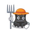 Farmer scuba buoyancy compensator mascot design working with a hat Royalty Free Stock Photo