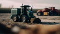 Farmer seeding, sowing crops at field. Sowing is the process of planting seeds in the ground