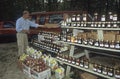 Farmer selling at roadside stand