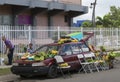 Farmer sells fruit out of his car. Royalty Free Stock Photo