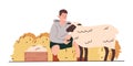 Farmer sheep vector concept