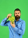 Farmer shows his harvest. Viticulture and gardening concept. Royalty Free Stock Photo