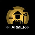 Farmer Silhouette clipart stock free download