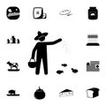 the farmer sows the grain icon. Detailed set of farm icons. Premium quality graphic design icon. One of the collection icons for w