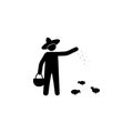 The farmer sows the grain icon. Element of farm for mobile concept and web apps. Icon for website design and development, app deve