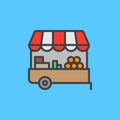 Farmer stall filled outline icon, line vector sign, linear colorful pictogram.