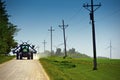 Farmer on Suburb Road Royalty Free Stock Photo
