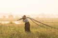 Farmer sunset Royalty Free Stock Photo