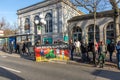 farmer with their tractors demonstrate for cutting down the price for diesel with poster wir machen alles kaputt - engl we destroy Royalty Free Stock Photo