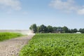 Farmer with tractor and plow in field Royalty Free Stock Photo