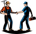Farmer tradesman,repairman,plumber handym Royalty Free Stock Photo