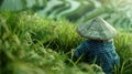 The farmer in rice field.AI generated image Royalty Free Stock Photo