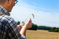 Farmer in a wheat field