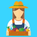 Farmer woman with vegetables