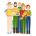 Farmer workers people character agriculture person profession farming life vector illustration.