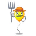 Farmer yellow balloon cartoon in shape illustration