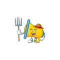 Farmer yellow loudspeaker cartoon character for bullhorn