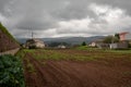 Farmers Field on a Grey Day in Melide, Spain