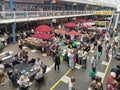 Farmers food market in a multi-storey building in Budapest