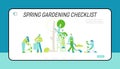 Farmers, Gardeners Planting, Trimming and Caring of Trees and Plants Landing Page Template