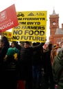 Cardiff, uk - 28th February 2024: Welsh Farmers Protest