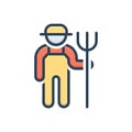 Color illustration icon for Farmers, peasant and husbandman Royalty Free Stock Photo