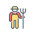 Color illustration icon for Farmers, peasant and husbandman