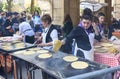 Farmers making Talos in Santo Tomas Fair. San Sebastian, Spain