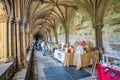 Farmers market in the cloisters of Norwich cathedral