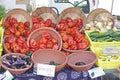 Farmers Market fresh red peppers Royalty Free Stock Photo