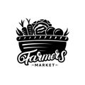 Farmers Market hand written lettering logo, label, badge, emblem. Royalty Free Stock Photo