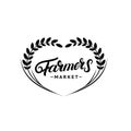 Farmers Market hand written lettering logo, label, badge, emblem. Royalty Free Stock Photo
